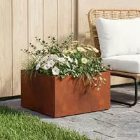 vidaXL Garten-Pflanzgef&auml;&szlig; Rostoptik 40 x 40 x 30 cm Wetterfeststahl