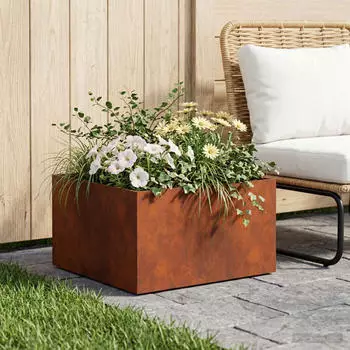 vidaXL Garten-Pflanzgefäß Rostoptik 40x40x30cm Wetterfeststahl (8005048)