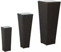 vidaXL Set f&uuml;r Outdoor 3 stk. Schwarz 30 x 30 x 80 cm Metall