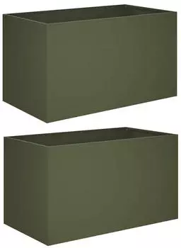 vidaXL Garten-Pflanzgefäß 2er-Set olivgrün 80x50x50cm