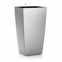 Lechuza 18468, LECHUZA Pflanzgef&auml;&szlig;e CUBICO 22 Silber metallic All-in-One