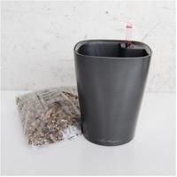 Lechuza 14903, Lechuza Tischgef&auml;&szlig; DELTINI Premium - Anthrazit metallic