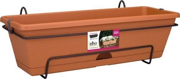 Elho Green Basics allin1 Blumenkasten-Set inkl. Halterung 70x26x17cm terracotta