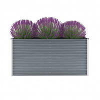 vidaXL Garten-Hochbeet Verzinkter Stahl 160x40x77 cm Grau