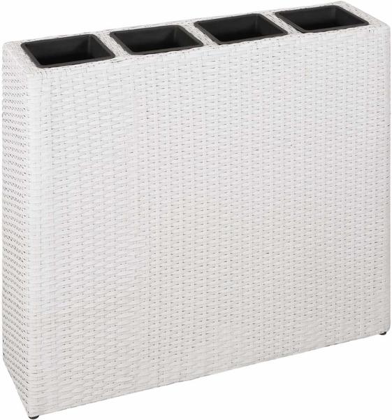 vidaXL Outdoor Planter with 4 pots Braided Resin White