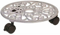 WAGNER Pflanzenroller ANTIK &Oslash; 29 x 6,5 cm, au&szlig;en & innen, Gusseisen, wei&szlig;,