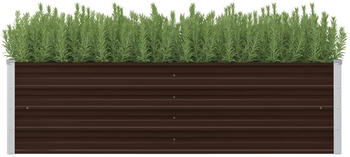 vidaXL Brown galvanised steel planter 160 x 40 x 45 cm