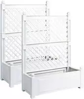 KHW Spalier "aus witterungsbest&auml;ndigem Kunststoff" 2er-Set Pflanzk&auml;sten, 2x100 cm