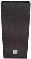 Prosperplast Rato Square &Uuml;bertopf, dunkelbraun, 29 x 55 x 29 c, aus Kunststoff, f&uuml;r
