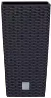 Prosperplast Blumentopf Rato Square Mit Einsatz, Anthrazit, Kunststoff, 50/61cm,