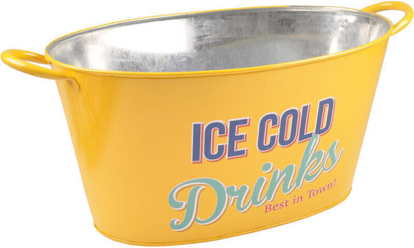 1a-Handelsagentur Ice Cold Drinks Zinkwanne 47x24x19,5cm gelb