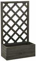 vidaXL Garten-Spalier mit Blumenkasten Grau 50x25x90 cm Tannenholz