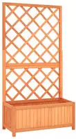 vidaXL Garten-Spalier mit Blumenkasten Braun 70x30x135 cm Tannenholz