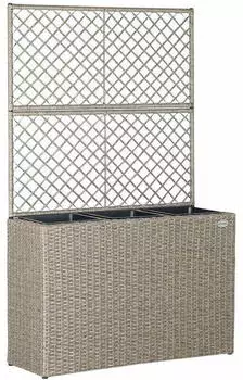 Casaria Blumenkasten mit Rankgitter 83x30,5x146cm creme