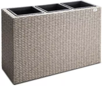 Casaria Polyrattan Blumentopf creme 83x30,5x60cm (106641)