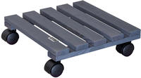 WAGNER Pflanzenroller NATURE 29 x 29 x 8 cm, f&uuml;r Innen, Massivholz, anthrazit,