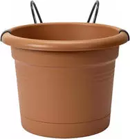 Elho - Blumentopf + Halter Green Basics &Oslash; 20 X 18,5 Cm Mild Tonrot...
