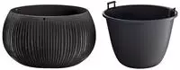 Prosperplast - Kunststoffblumentopf BETON BOWL MIT Reservoir in Farbe Schwarzbeton,