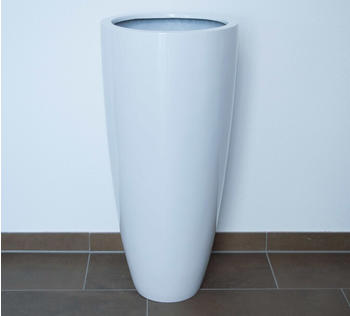 Eleganteinrichten Blumenkübel rund-konisch Ø30x60cm Hochglanzweiß