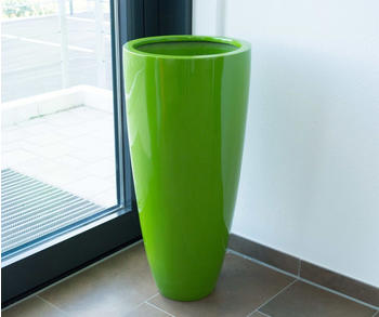 Eleganteinrichten Blumenkübel Fiberglas rund konisch Ø30x60cm hochglanz avocado grün