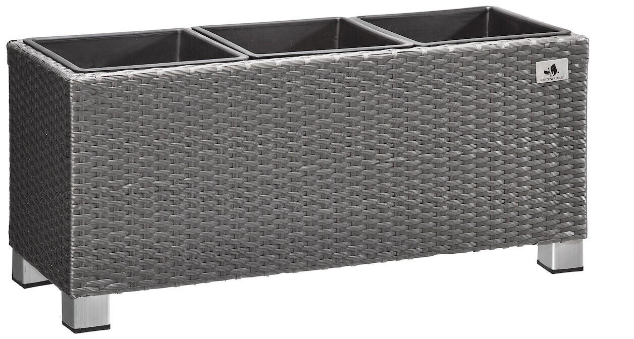 Gartenfreude Pflanzkübel Polyrattan 78x27cm grau Erfahrungen auf