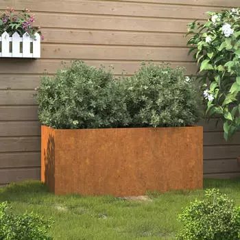 vidaXL Pflanzkübel 62 x 40 x 39 cm Cortenstahl grau (821557)