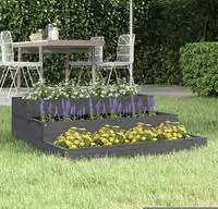 vidaXL Pflanzk&uuml;bel Grau 78x78x27 cm Massivholz Kiefer