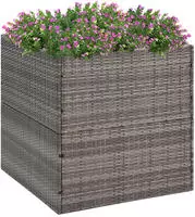 vidaXL Pflanzk&uuml;bel Grau 80x80x80 cm Poly Rattan