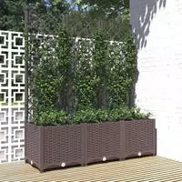 Pflanzk&uuml;bel Mit Rankgitter Braun 120x40x136 Cm Pp - Vidaxl