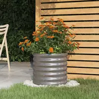 vidaXL Pflanzk&uuml;bel Verzinkter Stahl 40x40x36 cm Grau
