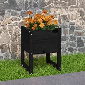 vidaXL Pflanzk&uuml;bel 40 x 40 x 52,5 cm Massivholz Kiefer schwarz (822115)