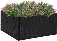 vidaXL Pflanzk&uuml;bel Schwarz 80x80x40 cm Poly Rattan