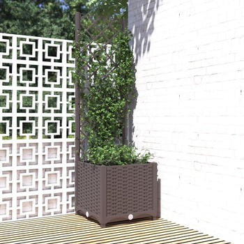 vidaXL Pflanzk&uuml;bel mit Rankgitter 40 x 40 x 136 cm PP braun (318259)
