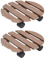 vidaXL Pflanzenroller 2 Stk. Braun &Oslash;30x7,5 cm WPC