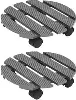 vidaXL Pflanzenroller 2 Stk. Grau &Oslash;30x7,5 cm WPC