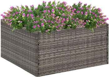 vidaXL Pflanzk&uuml;bel 80 x 80 x 40 cm Polyrattan grau (319175)