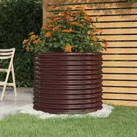 Pflanzk&uuml;bel Verzinkter Stahl 80x80x68 Cm Braun Vidaxl