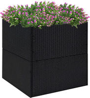 vidaXL Pflanzk&uuml;bel Schwarz 80x80x80 cm Poly Rattan