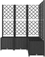 vidaXL Pflanzk&uuml;bel mit Spalier Schwarz 120x120x136 cm PP