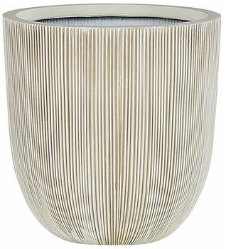 Beliani Blumentopf Kunstharz Ø31cm beige/weiß