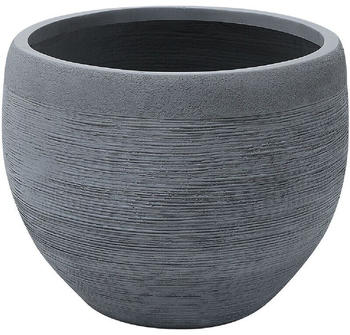 Beliani Blumentopf Lehm-Faser-Mischung 50x50x39cm grau