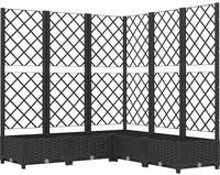 vidaXL Pflanzk&uuml;bel mit Spalier Schwarz 120x120x121,5 cm PP