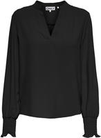 ONLY Blusenshirt "ONLMETTE V-NECK LS SMOCK TOP NOOS WVN" Kunstfaser, regular fit