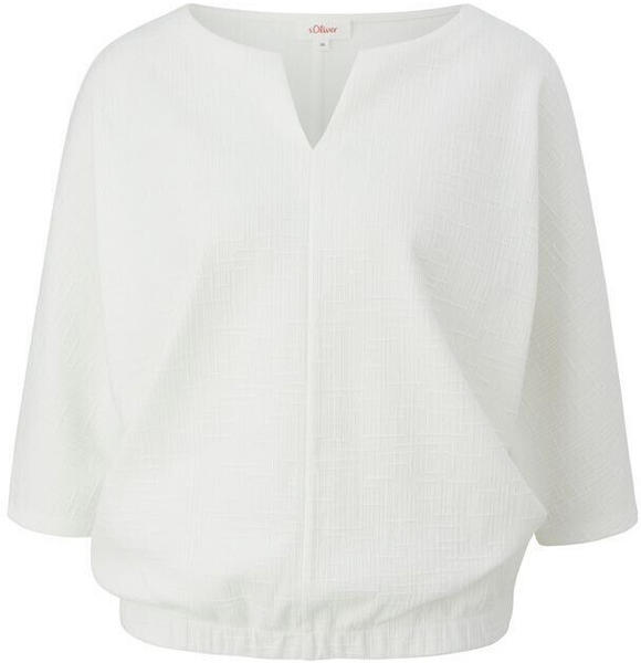 S.Oliver Jerseyshirt mit O-Shape und Musterstruktur (2149002) white