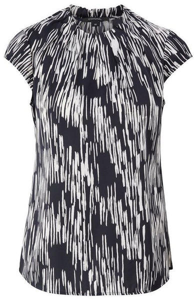 Comma Geraffte Bluse mit All-over-Print (2145868) navy
