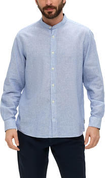 S.Oliver Regular: Hemd aus Baumwoll-Leinen-Mix (2149775) blau