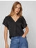 Vila Ellette Kurzarm-Bluse schwarz 14089239