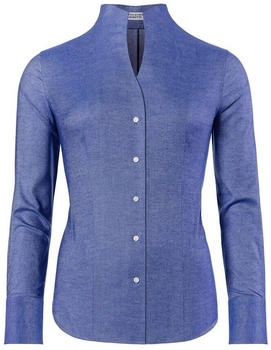 Vincenzo Boretti Klassische Bluse leicht tailliert soft Oxford blau