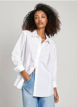 Pepe Jeans Hemdbluse Ton-in-Ton Logostickerei mousse white