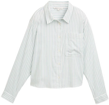Tom Tailor Denim Gestreifte Hemdbluse offwhite green